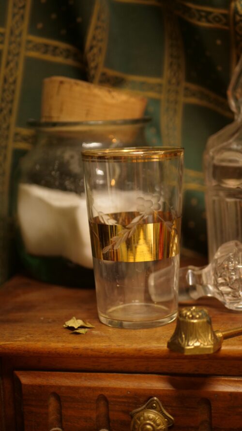 verre gravé avec dorure