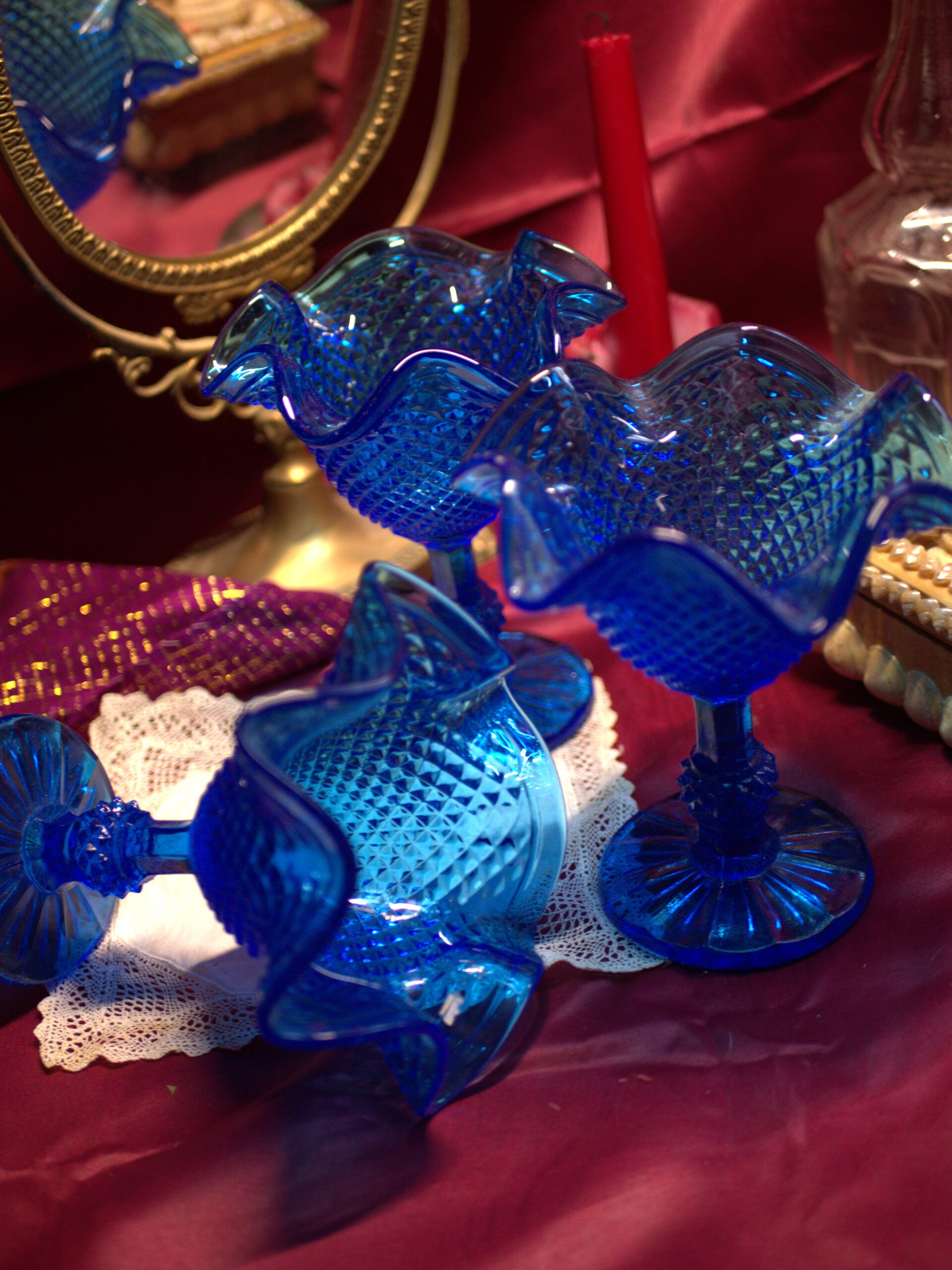 coupe bleu en verre coupe bleu en verre